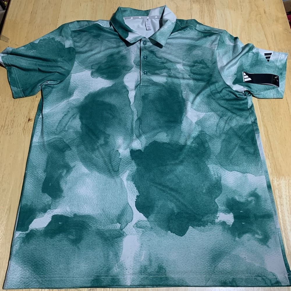 Adidas Camo Polo Mens Large Golf Shirt Ult Polo -Cloud Print NEW
